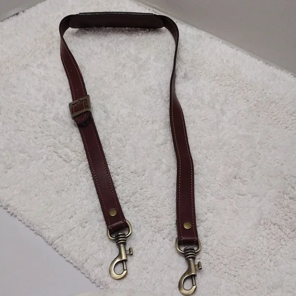 Brown Leather Shoulder Strap Adjustable 40 1/2"-46" L x 1" W #135-44 - Picture 7 of 16